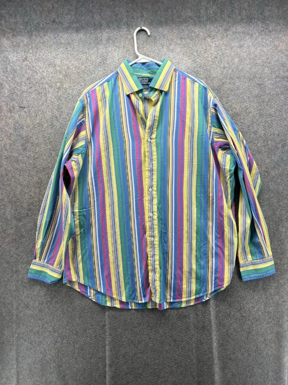 Polo Ralph Lauren Shirt Men XL Multicolor Stripe brushpopper Button Up Western